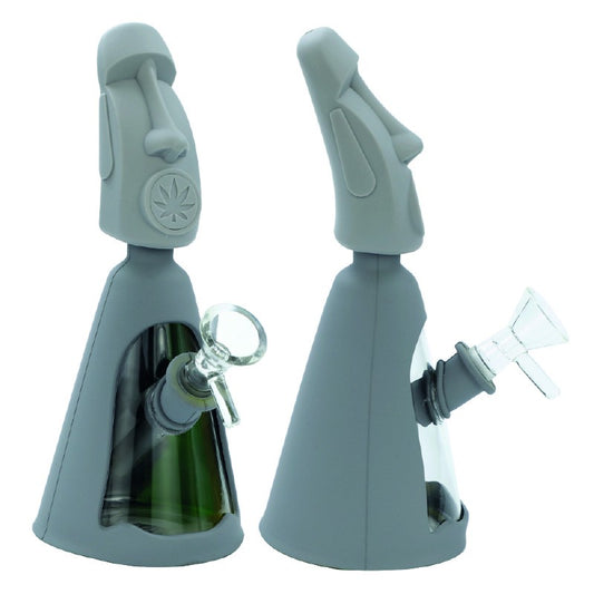 MOAIS GLASS SILICONE BONG 19.5CM POPPINS LAB