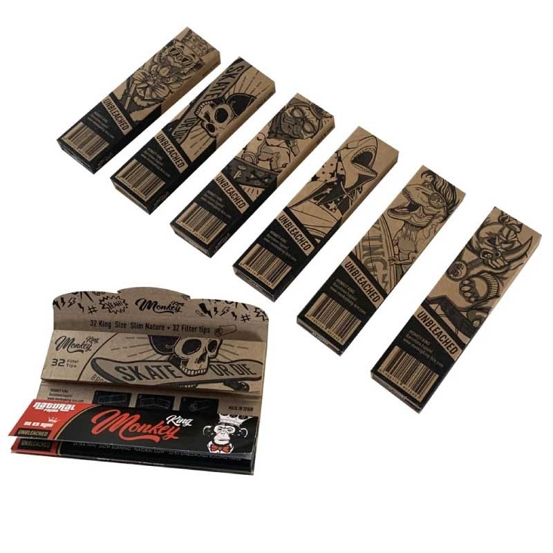 PACK WOOD KS UNBLEACHED + TIPS 24UDS MONKEY KING