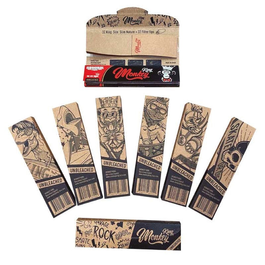 PACK WOOD KS UNBLEACHED + TIPS 24UDS MONKEY KING