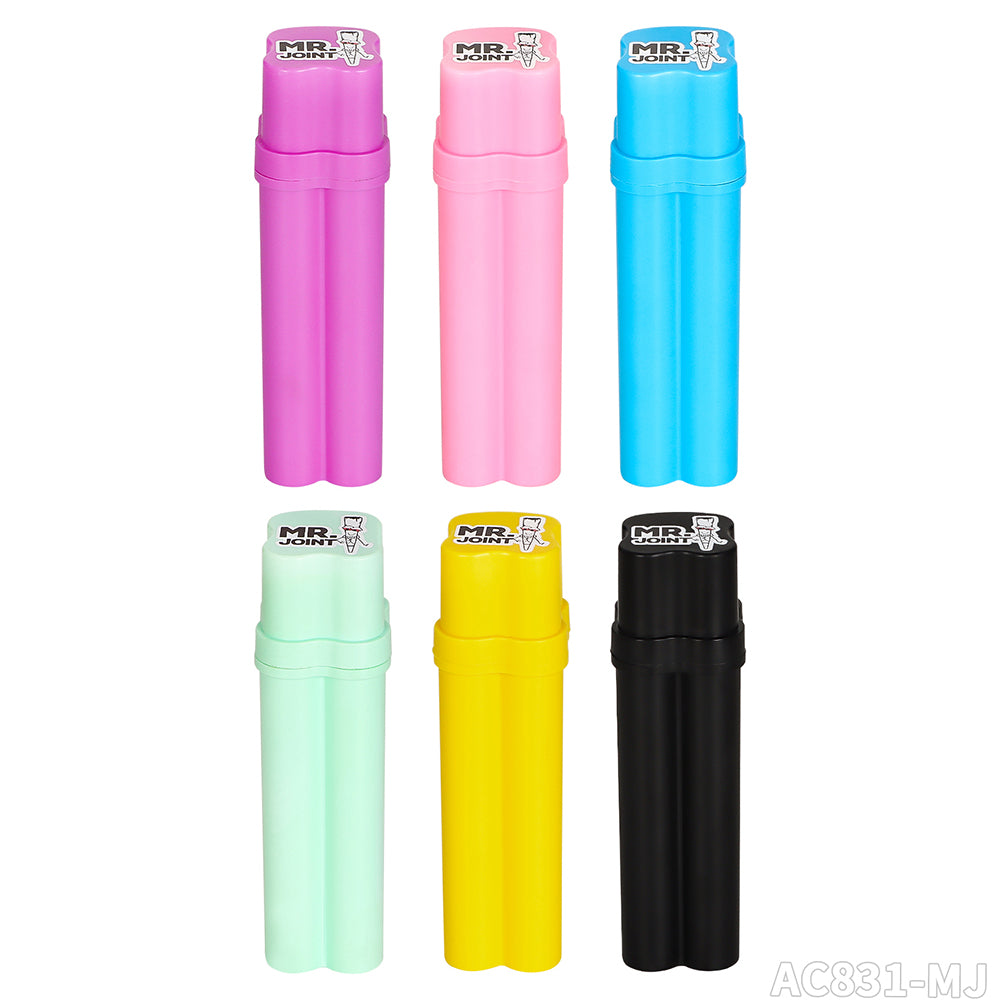 Contenedor 2 Preroll + porta encendedor Plastico (Mr Joint)
