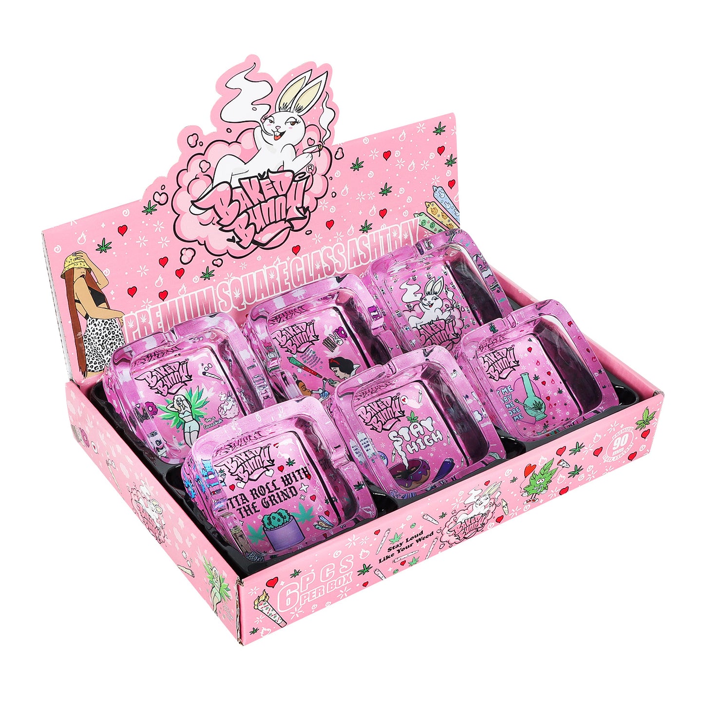 Cenicero Cuadrado (Baked Bunny) vidrio 90mm