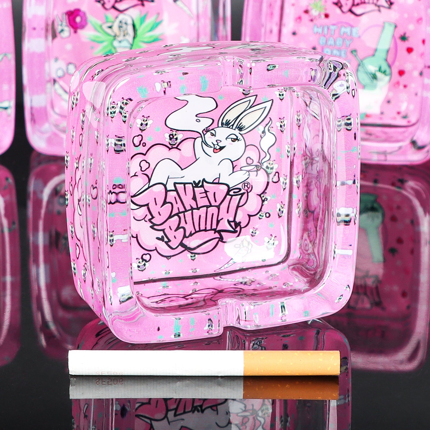 Cenicero Cuadrado (Baked Bunny) vidrio 90mm