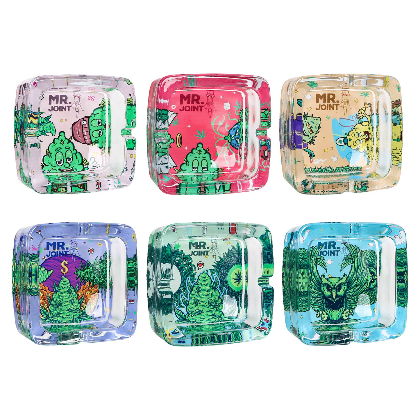 Cenicero Cuadrado (Mr Joint) vidrio 90mm