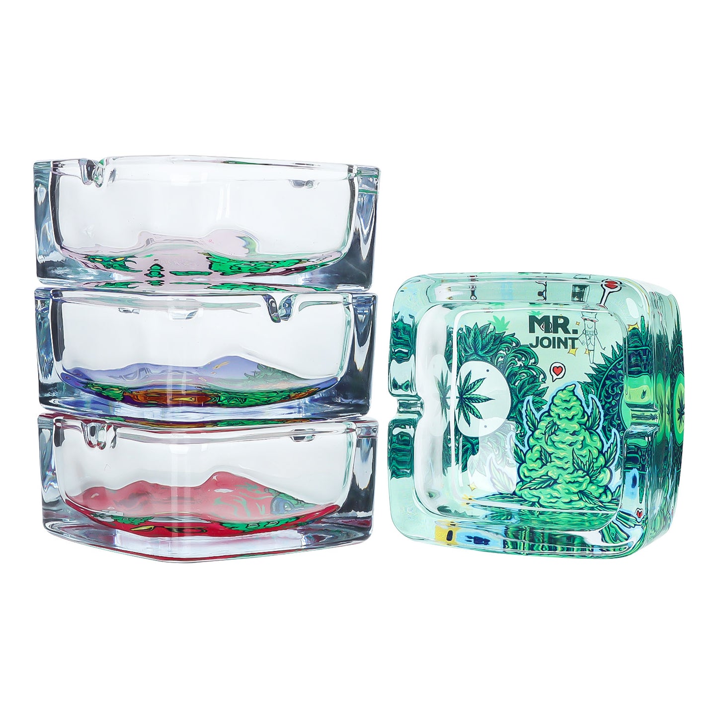 Cenicero Cuadrado (Mr Joint) vidrio 90mm