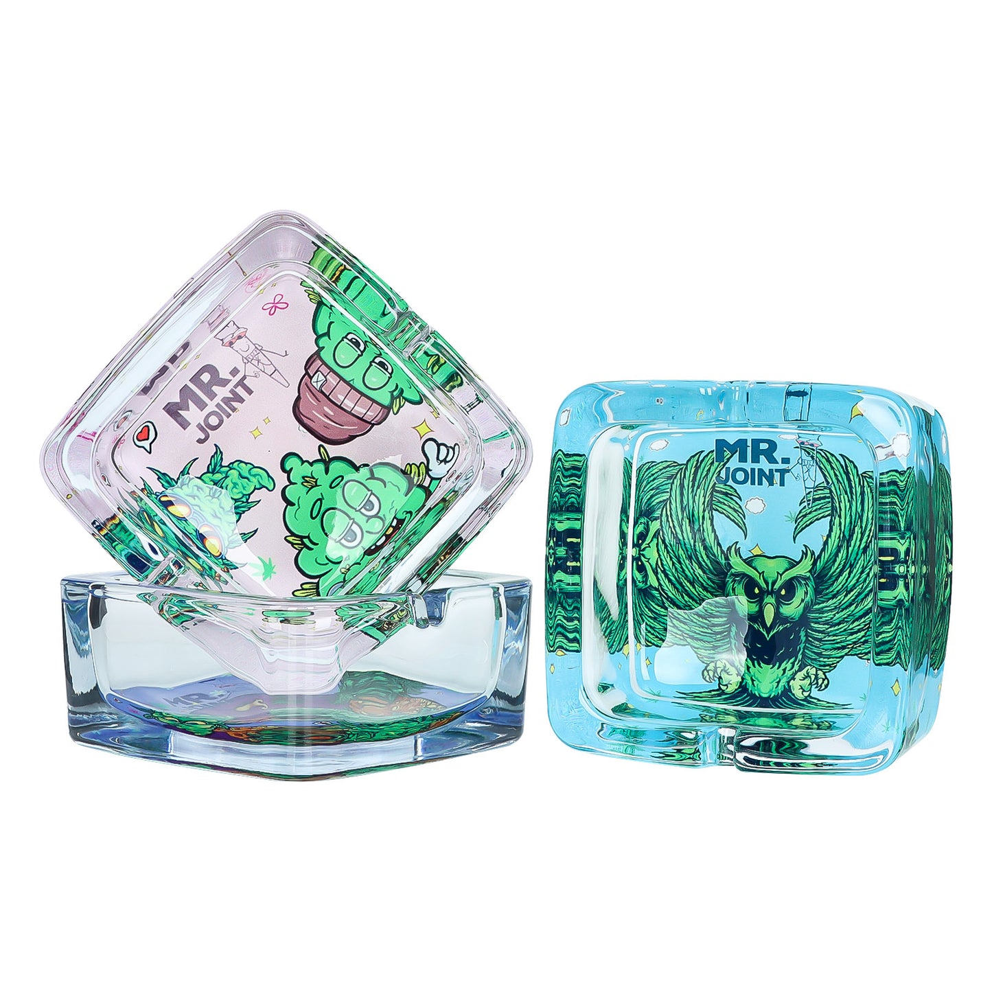 Cenicero Cuadrado (Mr Joint) vidrio 90mm