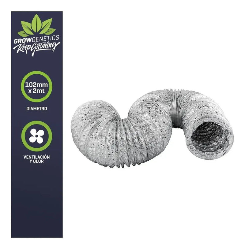 DUCTO ALUMINIO FLEXIBLE 102MM X 2MTS GROW GENETIC