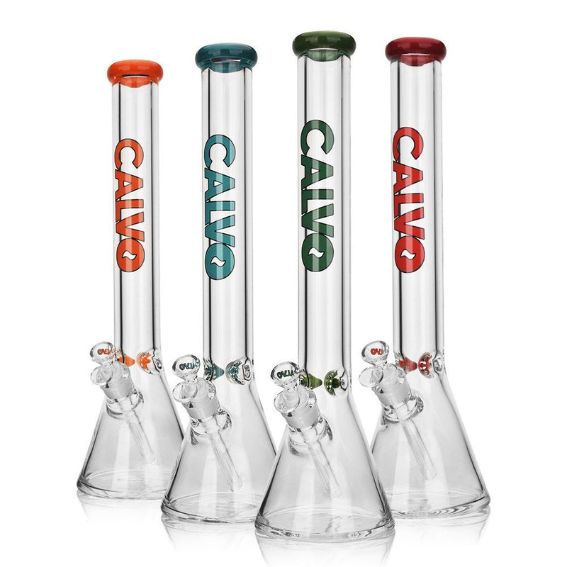 BEAKER 45CM 9MM PREMIUM RED CALVO GLASS