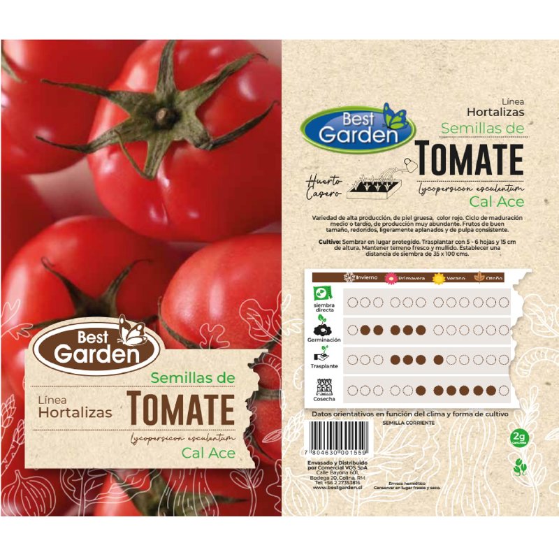 BEST GARDEN SEMILLA TOMATE ACE 2GRS 5UDS