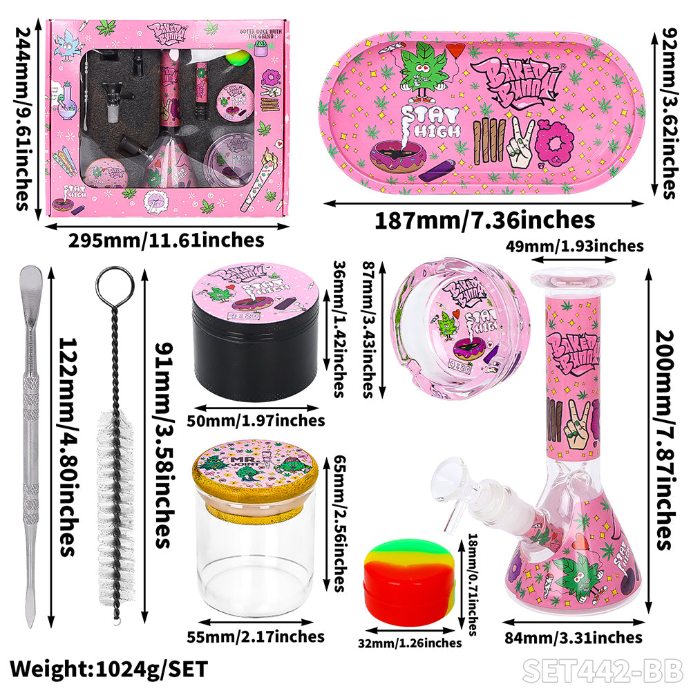 Kit Pink (Baked Bunny) bong + 7 accesorios