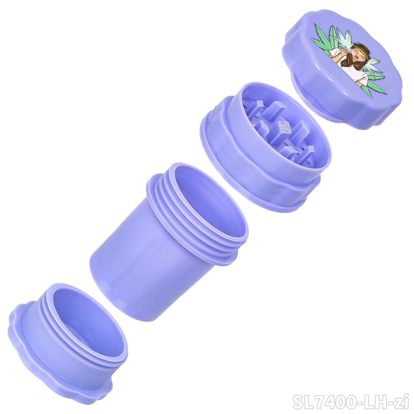 Grinder Plastico Purple (Lady Hornet) con contenedor