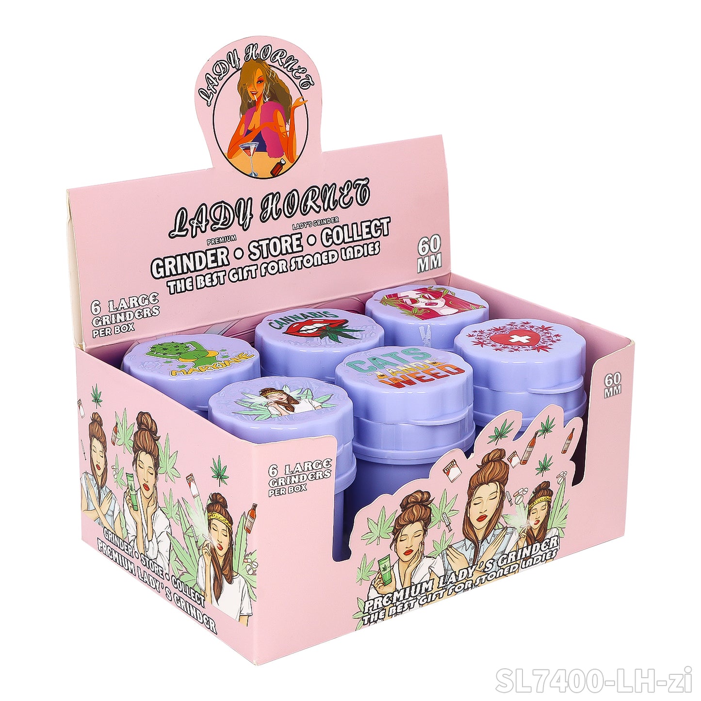 Grinder Plastico Purple (Lady Hornet) con contenedor