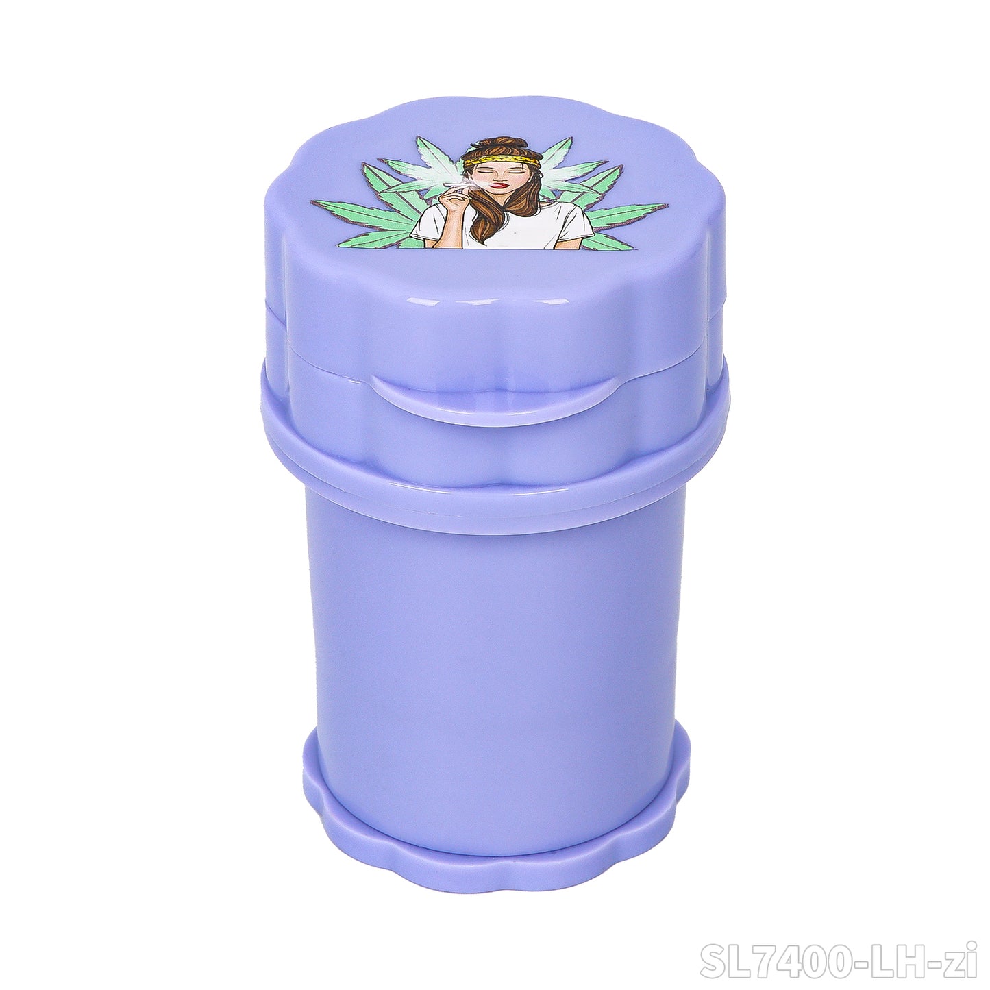 Grinder Plastico Purple (Lady Hornet) con contenedor