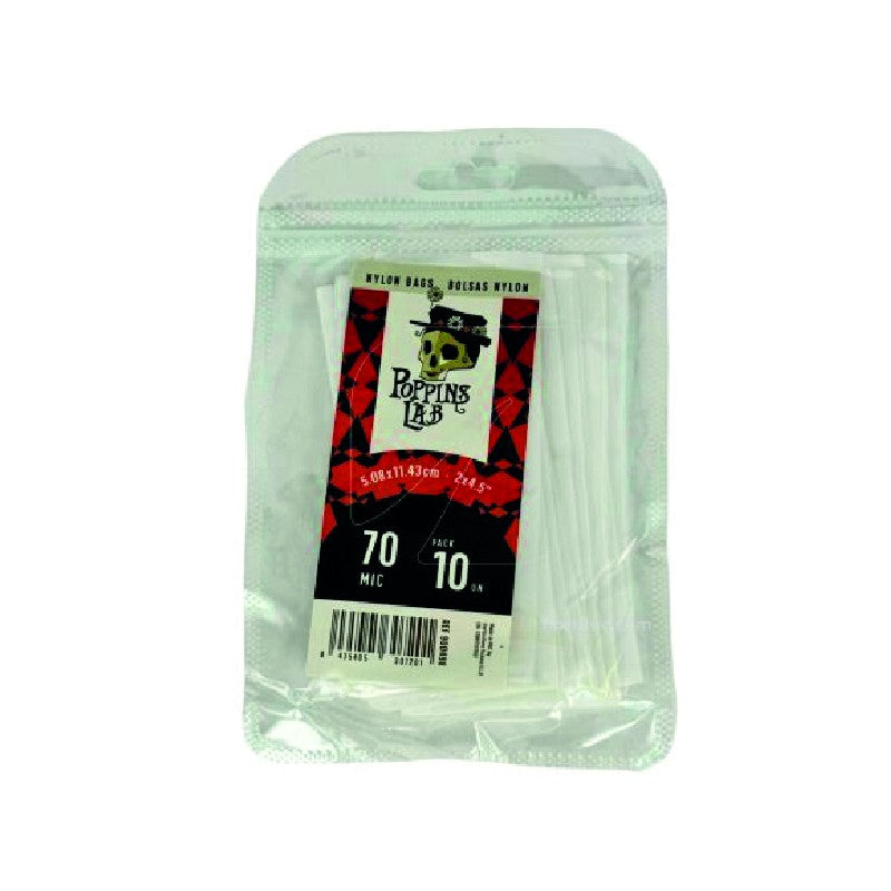 NYLON BAGS 70 MICRAS 5X11CM 10UDS POPPINS LAB