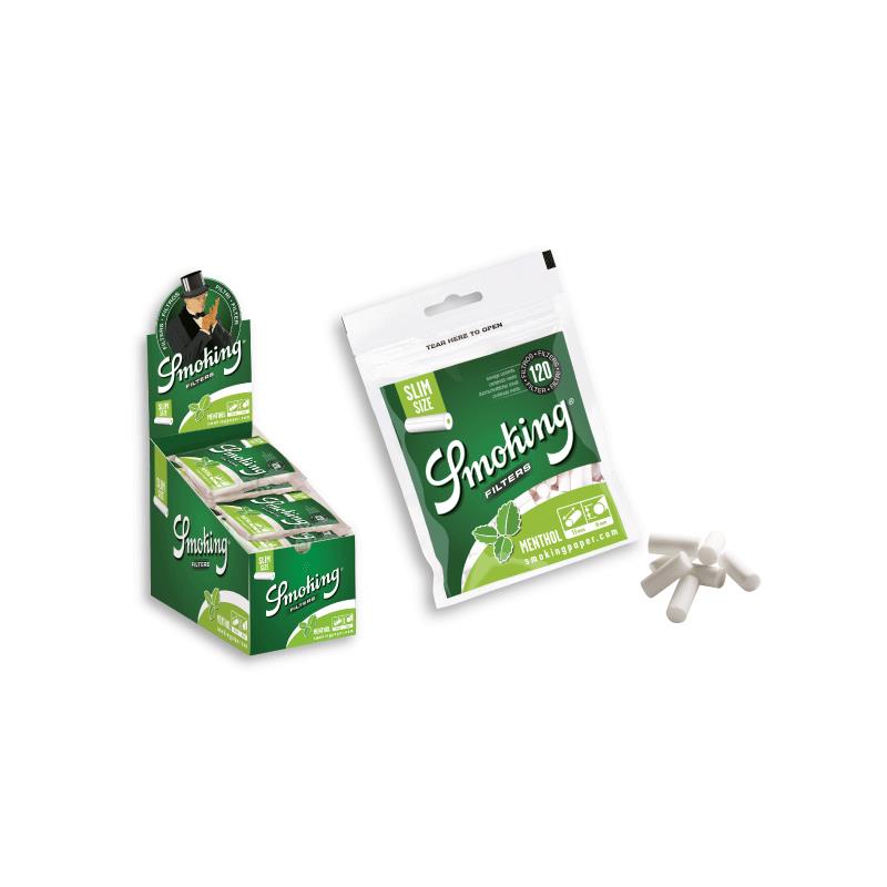 SMOKING FILTRO SLIM MENTHOL 120UDS