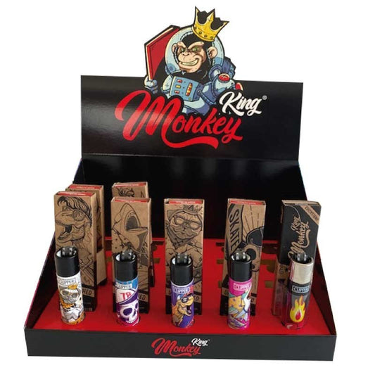 KIT WOOD KS UNBLEACHED+CLIPPER 20UDS MONKEY KING