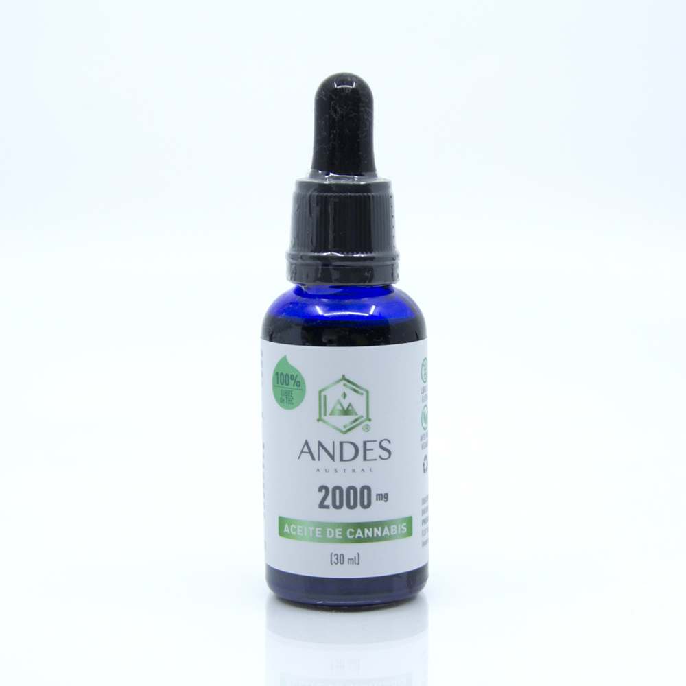 Andes Austral Aceite 2000mg - 30 ml FULLSPECTRUM Sabor Natural o Menta