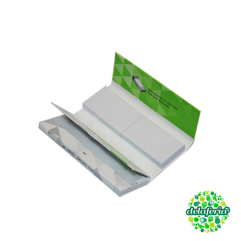 Papelillo 1 1/4 verde + tips con iman Gizeh