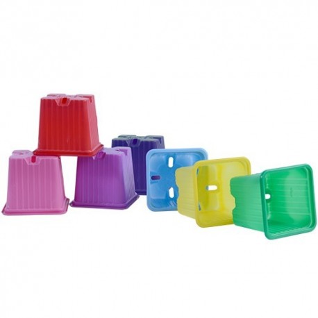 Maceta Plástica Colores 200ml (7x7x6 cm)
